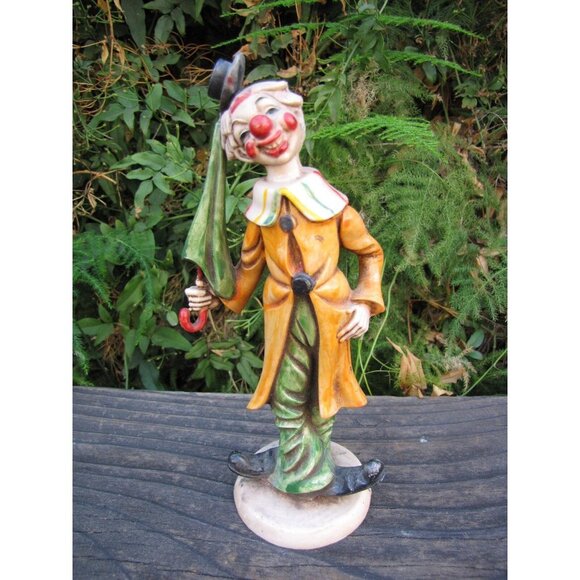 VTG Fontinini Italian Circus Clown Figurine Smiling Made in Italy Plastic 7.5" - Picture 4 of 15